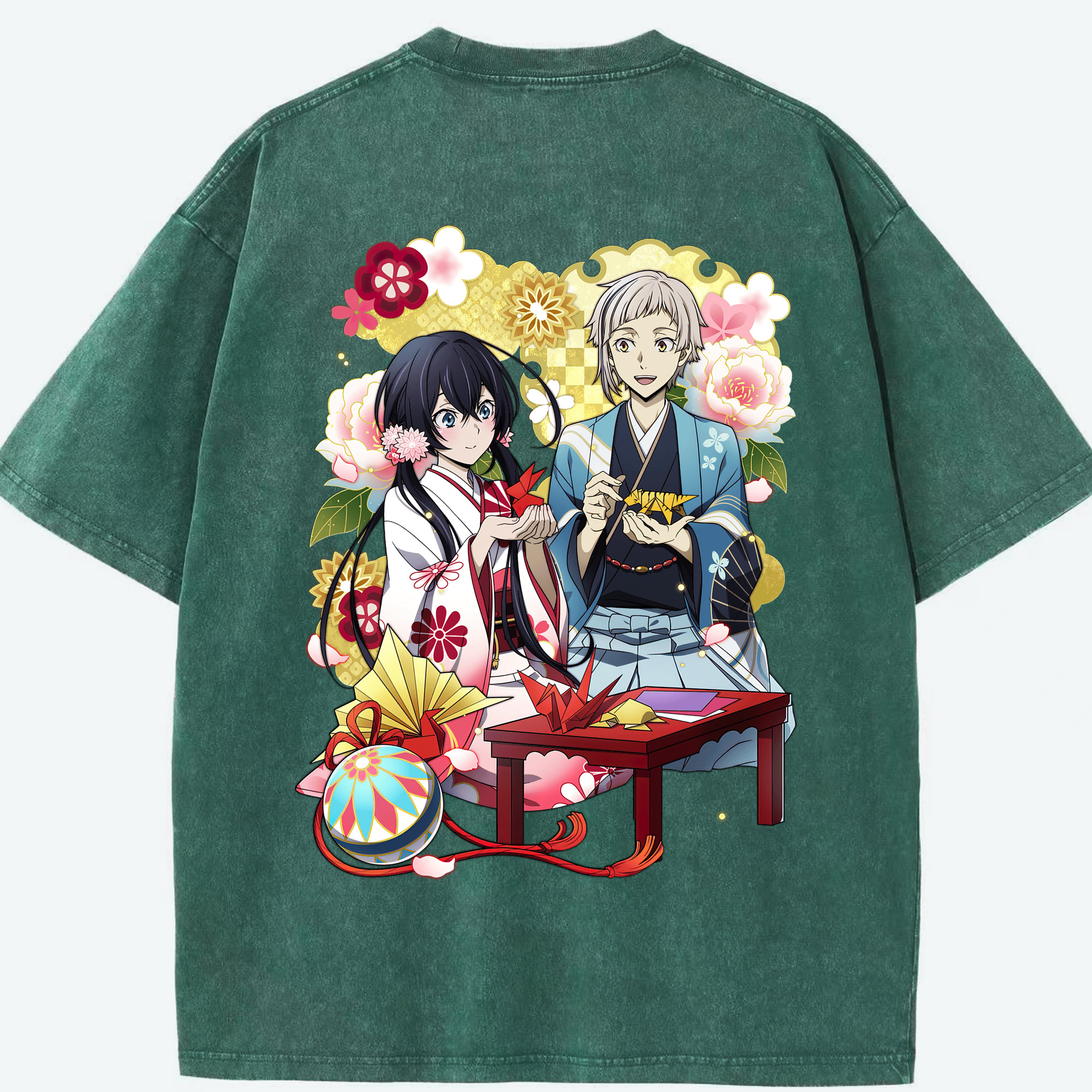 （画像用） 文豪ストレイドッグス Bungo Stray Dogs 綿100% ヴィンテージ風 半袖Tシャツ（背面プリント）